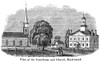 New Jersey: Hackensack. /Nview Of The Courthouse And Church, Hackensack, New Jersey. Wood Engraving, 1844. Poster Print by Granger Collection - Item # VARGRC0082494