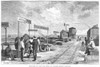 Underground Village, 1874. /Nan Underground Village Along The Railroad In The American West. Wood Engraving, 1874. Poster Print by Granger Collection - Item # VARGRC0006559