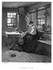 Sewing, 19Th Century. /N'A Tranquil Hour.' Etching, Late 19Th Century, After A Painting By Wilhelm Hasemann. Poster Print by Granger Collection - Item # VARGRC0079546