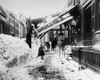 New York: Blizzard Of 1888. /Na Man Shovels Snow Beneath The Collapsed Awning Of A Grocery Store In New York City, As A Result Of The Heavy Snowfall During The Blizzard Of March 1888. Poster Print by Granger Collection - Item # VARGRC0170397