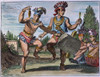 Native American Dance. /Nnew World Native Americans At A Ceremonial Dance. Line Engraving, American, 18Th Century. Poster Print by Granger Collection - Item # VARGRC0037680