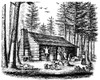 Pioneer Homestead. /Na Pioneer Homestead In A Pine Forest Of The American West. Wood Engraving, 19Th Century. Poster Print by Granger Collection - Item # VARGRC0015195