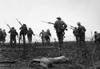 World War I: Barbed Wire. /Nallied Troops Advancing Through Barbed Wire During The Battle Of The Somme, 1916. Poster Print by Granger Collection - Item # VARGRC0167362