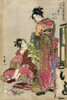 Japan: Geishas, 1785. /Ntwo Japanese Geishas Getting Dressed For A Festival. Color Woodcut By Utamaro Kitagawa, 1785. Poster Print by Granger Collection - Item # VARGRC0167408