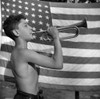 Bugler, 1943. /Na Camper Playing Mess Call On A Bugle At Camp Nathan Hale, An Interracial Summer Camp In Southfields, New York. Photograph By Gordon Parks, 1943. Poster Print by Granger Collection - Item # VARGRC0351606