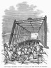 Great Railroad Strike, 1877. /Nrioters Tearing Up Rails On The Bridge At Corning, New York. Wood Engraving, American, 1877. Poster Print by Granger Collection - Item # VARGRC0089143