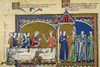 David And Michal. /Ndavid Feasts Abner And His Fellows, Offering A Cup To Michal (Ii Samuel Iii: 20-21). French Manuscript Illumination, C1250. Poster Print by Granger Collection - Item # VARGRC0048076