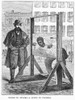 Florida: Stocks, 1866. /Na Black Man Is Punished With Public Humiliation In The Stocks At A Town In Florida. Wood Engraving, American, 1866. Poster Print by Granger Collection - Item # VARGRC0090461