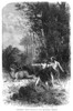 Prehistoric Hunters. /Nprimeval Men On A Chase In The Reindeer Period. Wood Engraving, 19Th Century, After A Drawing By Emile Bayard. Poster Print by Granger Collection - Item # VARGRC0062239