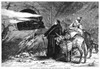 Germany: Travelers, 1876. /Na Train Passes By Two Travelers With Donkeys In Rural Germany. Wood Engraving, American, 1876. Poster Print by Granger Collection - Item # VARGRC0353465