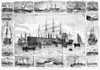 Ships: Great Eastern, 1858. /N'The Progress Of Steam Navigation,' Featuring The 'Great Eastern' (Temporarily Called The 'Leviathan'). Engraving, English, 1858. Poster Print by Granger Collection - Item # VARGRC0265988