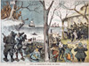Immigration Cartoon, 1883. /Namerican Cartoon By Frederick Burr Opper, 1883, Suggesting That The Perils Then Awaiting Immigrants Were As Great As They Were When The Pilgrims Landed. Poster Print by Granger Collection - Item # VARGRC0061734