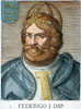 Frederick I (1123?-1190). /Nknown As Frederick Barbarosa. Holy Roman Emperor, 1152-1190. Line Engraving, Italian, 17Th Century. Poster Print by Granger Collection - Item # VARGRC0053445