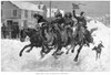 Cowboy Christmas, 1889. /N'Cow-Boys Coming To Town For Christmas.' Engraving After A Drawing By Frederic Remington, 1889. Poster Print by Granger Collection - Item # VARGRC0370155