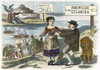 Cartoon: Immigration, C1855. 'The Lure Of American Wages.' Cartoon Suggesting The Comparatively High Wage Rates Paid In The United States Stimulated Immigration From Europe. Cartoon, C1855. Poster Print by Granger Collection - Item # VARGRC0009696