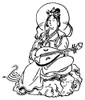 Buddhism: Benten. /Nbenten, Or Benzaiten, The Japanese Buddhist Goddess Of Music, Eloquence And Wealth, Playing A Biwa. Line Drawing. Poster Print by Granger Collection - Item # VARGRC0099345
