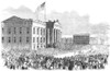 Kentucky: Louisville, 1861. /Nraising The Stars And Stripes Over The Court House At Louisville, Kentucky, On President George Washington'S Birthday, 22 February 1861. Poster Print by Granger Collection - Item # VARGRC0082451
