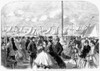 England: Yachting, 1864. /Na Fashionable Crowd On The Pier At Ryde, On The Isle Of Wight, During The Yachting Season. Wood Engraving, English, 1864. Poster Print by Granger Collection - Item # VARGRC0088582