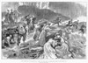 Mount Vesuvius: Tourists. /Nvisitors And Guides Flee An Unexpected Volcanic Eruption Of Mount Vesuvius In The Bay Of Naples, Italy. Wood Engraving, English, 1891. Poster Print by Granger Collection - Item # VARGRC0088477
