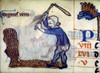 England: Threshing Wheat. /Nthreshing Wheat With A Flail. English Manuscript Illumination, Late 13Th Century. Poster Print by Granger Collection - Item # VARGRC0023886