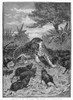 Leopard. /Nthe Strong Takes His Prey. Line Engraving, 19Th Century. Poster Print by Granger Collection - Item # VARGRC0100933
