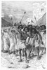 South Africa: Warriors. /Nkaffir Warriors Returning Victorious From Battle. Wood Engraving, Late 19Th Century, After A Drawing By Edouard Riou. Poster Print by Granger Collection - Item # VARGRC0032109