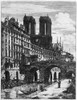 Paris: Le Petit Pont. /Nle Petit Pont (Little Bridge) Over The Seine River In Paris, With The Notre Dame Cathedral In The Background. Etching By Charles Meryon, Mid 19Th Century. Poster Print by Granger Collection - Item # VARGRC0165494