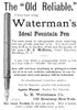 Fountain Pen, 1890. /Nadvertisement For Waterman'S Fountain Pen, New York City. Engraving, 1890. Poster Print by Granger Collection - Item # VARGRC0037617