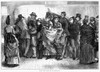 England: Ticket Line, 1872. /N'Holiday Time: Booking For An Excursion-Train.' Wood Engraving, English, 1872. Poster Print by Granger Collection - Item # VARGRC0088361