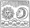 Sun And Moon, 1480. /Ndecorative Faces Of The Sun And The Moon Discussing The Powers Of The Firmament. Woodcut, Dutch, 1480. Poster Print by Granger Collection - Item # VARGRC0013316