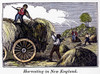 Farming: Harvest, 1835. /Nharvesting On A New England Farm. Wood Engraving, American, C1835. Poster Print by Granger Collection - Item # VARGRC0103050