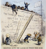 Immigration Cartoon. /Nthrowing Down The Ladder By Which They Rose: Earlier Immigrants, Mostly Irish, Want To Prevent Chinese From Entering The United Staes: Cartoon, 1870, By Thomas Nast. Poster Print by Granger Collection - Item # VARGRC0067256