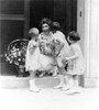 Grace Anna Coolidge /N(1879-1957). Wife Of President Calvin Coolidge, Receiving Flowers And A Kiss From Three Children. Photograph, C1927. Poster Print by Granger Collection - Item # VARGRC0128497