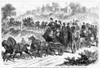 New York: Coaching, 1875. /N'New York City. The Four-In Hand Club Passing Through Central Park, On The Way To The Races At Jerome Park, Fordham. Wood Engraving, American, 1875, Poster Print by Granger Collection - Item # VARGRC0087218