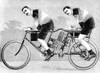 Tandem Motorcycle, 1899. /Na Team Of Motorcycle Racers On A Tandem Motorcycle. Wood Engraving, French, 1899. Poster Print by Granger Collection - Item # VARGRC0076431