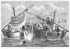 Syria: Sponge Divers, 1862. /Ndiving For Sponges Off The Coast Of Syria In The Eastern Mediterranean. Wood Engraving, English, 1862. Poster Print by Granger Collection - Item # VARGRC0101136