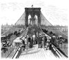 Ny: Brooklyn Bridge. /Nthe Pedestrian Promenade On The Brooklyn Bridge: Wood Engraving From A German Newspaper, Late 19Th Century. Poster Print by Granger Collection - Item # VARGRC0048040