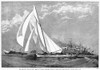 America'S Cup, 1887. /N'The First Day'S Race For The America'S Cup - The "Volunteer" Running In From Sandy Hook.' Line Engraving From A Contemporary American Newspaper. Poster Print by Granger Collection - Item # VARGRC0040231