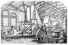 England: Paper Mill, 1854. /Npaper Mill For The Manufacture Of Banknotes, In Laverstoke, Hampshire, England. Wood Engraving, English, 1854. Poster Print by Granger Collection - Item # VARGRC0370644