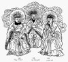 Taoist Trinity. /Nalso Known As The Three Pure Ones. Tao-Ch�n, Y�-Huang And Lao Tse. Line Drawing. Poster Print by Granger Collection - Item # VARGRC0094577