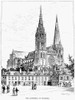 Chartres Cathedral. /Nfrance. Line Engraving, 1889. Poster Print by Granger Collection - Item # VARGRC0050129