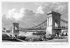 Hammersmith Bridge, 1828. /Nview Of The Suspension Bridge Over The Thames In Hammersmith, London, England. Steel Engraving, English, 1828, After Thomas Shepherd. Poster Print by Granger Collection - Item # VARGRC0094124