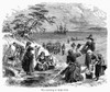 Cape Cod: Pilgrims. /Npilgrims Washing Clothes After Landing At Cape Cod, Massachusetts, 1620. Wood Engraving, American, 19Th Century. Poster Print by Granger Collection - Item # VARGRC0121501