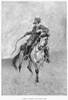 Remington: Cowboy, 1891. /N'Cowboy Lighting The Range.' Wood Engraving, 1891, After A Drawing By Frederic Remington (1861-1908). Poster Print by Granger Collection - Item # VARGRC0004874