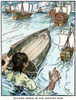 Gulliver'S Travels, C1900. /Ngulliver Brings In The Drifting Boat. Drawing From An Early 20Th Century Edition Of Jonathan Swift'S 'Gulliver'S Travels (A Voyage To Lilliput,)' C1900. Poster Print by Granger Collection - Item # VARGRC0007094