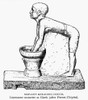 Ancient Egyptian Servant. /Nan Egyptian Servant Kneading Dough. Engraving After A Limestone Statuette At Gizeh. Poster Print by Granger Collection - Item # VARGRC0077483