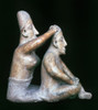 Mexico: Totonac Figures. /Nceramic Figure Of A Woman Washing A Man'S Hair. Both Show Evidence Of Head Elongation. From The Totonac Culture Of East-Central Mexico, C200 B.C. Poster Print by Granger Collection - Item # VARGRC0104095