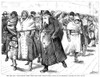 Russian Immigrants, 1880S. /Njewish Immigrants From Russia, Recently Arrived At New York City, Leaving Castle Garden Immigration Station For Ward'S Island. Wood Engraving, American, 1882. Poster Print by Granger Collection - Item # VARGRC0035820