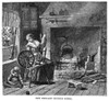 New England: Family Life. /Nan Early 18Th Century New England Kitchen Scene. Wood Engraving, American, 19Th Century. Poster Print by Granger Collection - Item # VARGRC0037001