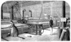 International Exhibition. /Ncotton Manufacture In The International Exhibition: Platt'S Self-Acting Mule Or Cotton-Spinning Machine. Wood Engraving From An English Newspaper Of 1862. Poster Print by Granger Collection - Item # VARGRC0068186
